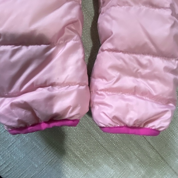 Eddie Bauer Kids Pink Down Puffer Hooded Snowsuit Bundler- Sz-6-12 mths - Picture 10 of 15